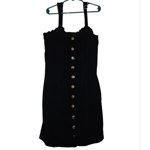 Forever 21 Black Button-Front Mini Dress